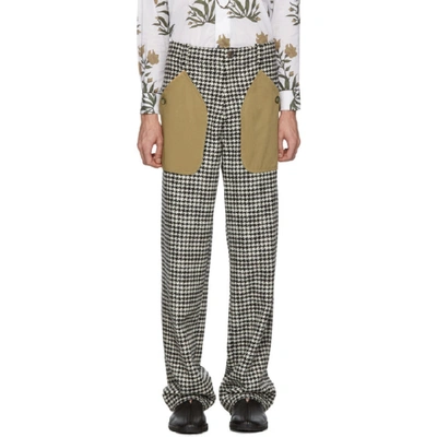 Loewe Houndstooth Patch Pocket Trousers In Black
