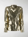 SAINT LAURENT ASYMMETRIC METALLIC SHIRT,14364258