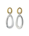 Ippolita Two-tone Snowman Oval-drop Earrings In Gray/yellow