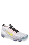 Nike Air Vapormax Flyknit 3 Sneaker In White/ Yellow/ Hyper Turquoise