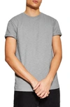 TOPMAN SKINNY FIT ROLLER T-SHIRT,71H01TGRY
