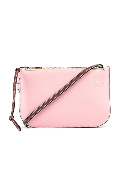 Loewe Double Zip Gate Pouch In Pink In Wine & Pastel Pink