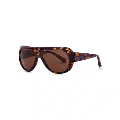 Alain Mikli Marmion Purple Tortoiseshell D-frame Sunglasses