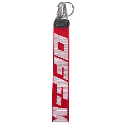 Off-white Industrial Logo Canvas Keyring In Red