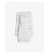 Balmain Sheer-panel Woven Mini Dress In White