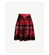 ALEXANDER MCQUEEN FLORAL-EMBROIDEED STRETCH-SILK MINI SKIRT