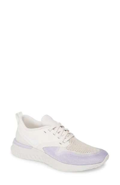 Nike Odyssey React 2 Flyknit Running Shoe In Platinum Tint/ White/ Lavender