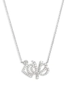 Anzie Love Letter Love Script Pendant Necklace In Silver/ Sapphire