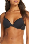 On Gossamer 'bump It Up' Underwire Push-up Bra In Black