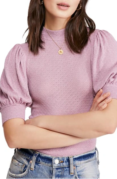 Free People Good Luck Mock Neck Top In Pink