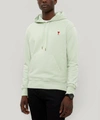 Ami Alexandre Mattiussi Hoodie Sweatshirt With Red Ami De Coeur Patch In Green