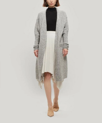 Acne Studios Raya Long Mohair-blend Cardigan In Grey