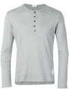 Thom Browne Light Grey Cotton Long-sleeve Henley