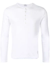 Thom Browne Geripptes Henley-hemd - Weiss In White