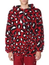 Msgm Shearling Jacket In Rosso