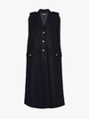 Miu Miu Long Sleeveless Virgin Wool Cape In Blue