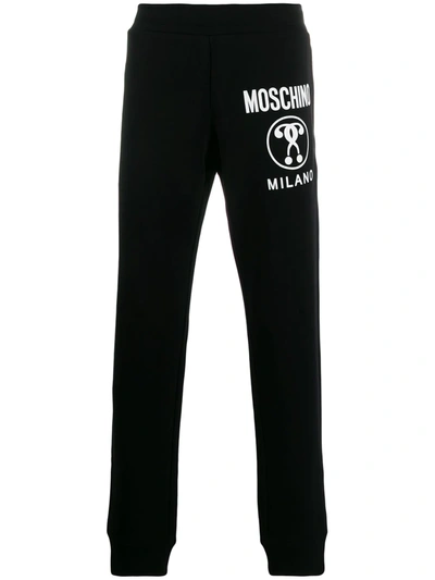 Moschino Double Question Mark 印花运动裤 In Black