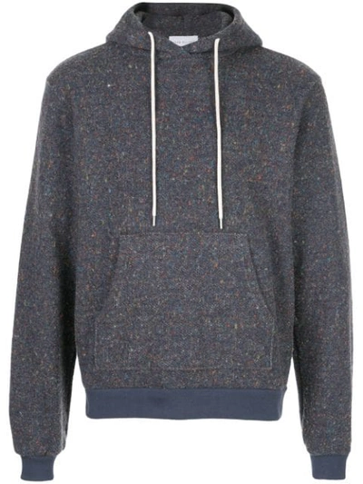 John Elliott Long Sleeve Knit Hoodie In Blue