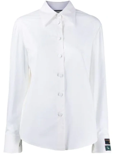 Gucci Menswear Label Cotton Poplin Top In White