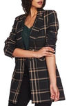 1.STATE Dynamite Plaid Ruched Sleeve Blazer,8159506