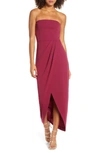 Wayf The Angelique Strapless Tulip Gown In Bordeaux