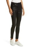 Rag & Bone Nina High Waist Ankle Skinny Jeans In Coated Blk
