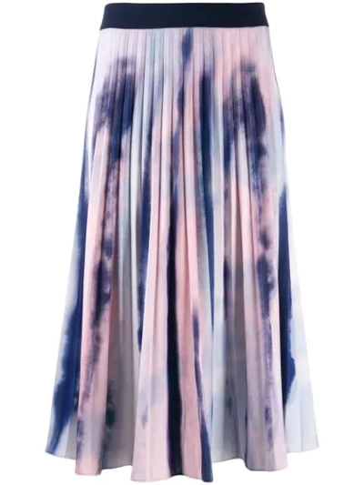 Ssheena Pleated Midi Skirt In Blue