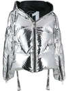 Khrisjoy Metallic Puffer Jacket In Si27 Laminated Silver