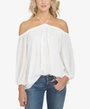 1.state Off The Shoulder Sheer Chiffon Blouse In Cloud