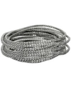 Guess 10-pc. Set Crystal Stretch Bracelets In Silver