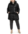 CALVIN KLEIN PLUS SIZE HOODED PACKABLE PUFFER COAT, CREATED FOR MACY'S