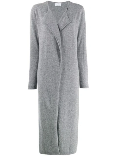 Allude Long Cardi-coat In Grey