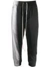 RICK OWENS TWO-TONE TRACK TROUSERS 