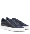 Common Projects Original Achilles Leather And Suede Sneakers In Blue