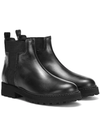 Tod's Double T Leather Chelsea Boot In Black