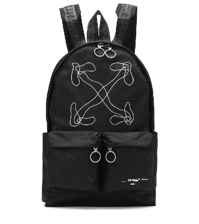 Off-white Printed Nylon Backpack In Black