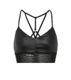 Alo Yoga Lush Mesh-trimmed Stretch Sports Bra In Raisin