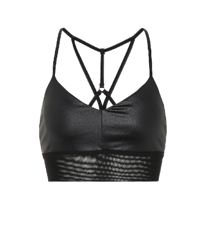 Alo Yoga Lush Mesh-trimmed Stretch Sports Bra In Raisin