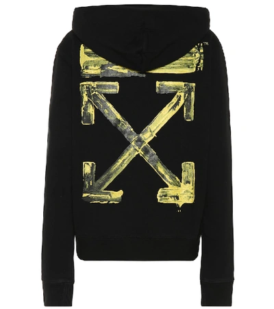 Off-white Printed Cotton Hoodie In Black