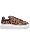 ALEXANDER MCQUEEN LEOPARD-PRINT CALF HAIR AND LEATHER SNEAKERS
