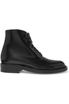 Saint Laurent Army Polished-leather Ankle Boots In Black