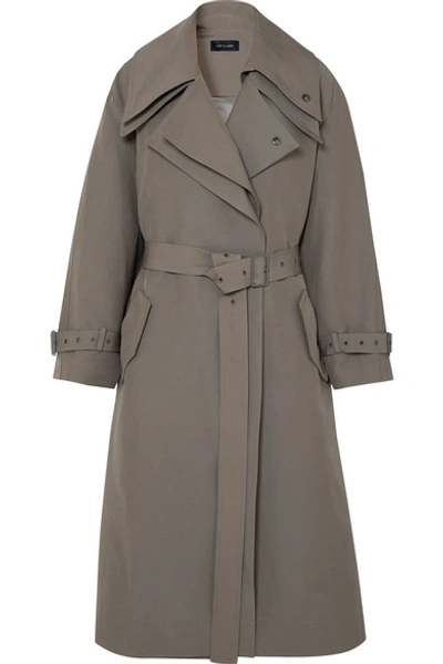 Low Classic Belted Layered Canvas Trench Coat In Beige