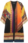 ETRO PATCHWORK PRINTED HAMMERED-SATIN dressing gown