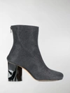 Maison Margiela Crushed-heel Gitter Ankle Boots In Black