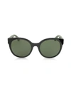GUCCI GG0035S 002 BLACK OPTYL ROUND WOMENS SUNGLASSES W/RED-GREEN GLITTER TEMPLES,11046673