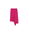 Balenciaga Asymmetric Wool-blend Midi Skirt In Fuchsia
