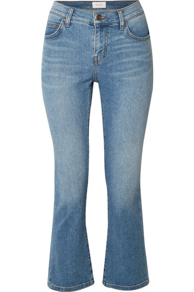 Current Elliott The Scooped Ruby Cropped Mid-rise Straight-leg Jeans In Light Denim
