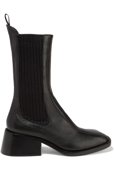 Chloé Bea Textured-leather Chelsea Boots In Black