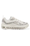 NIKE AIR MAX 98 LX FAUX LEATHER-TRIMMED EMBELLISHED PVC AND MESH SNEAKERS