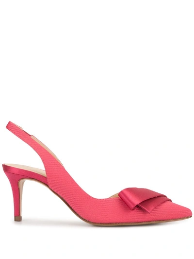 Paule Ka Slingback Ribbon Detail Pumps In Pink